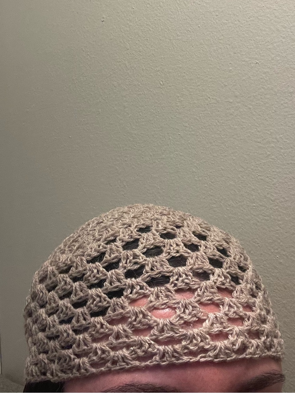 Handmade Crochet Head Wrap - Light Taupe